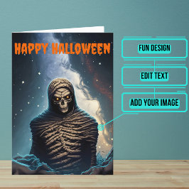 Tarjeta Aterradora momia Halloween