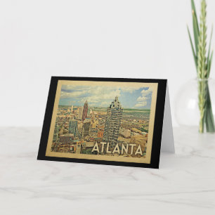Tarjeta Atlanta Skyline Atlanta Vintage Travel