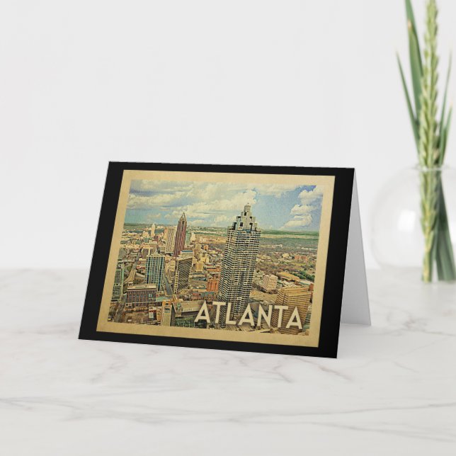 Tarjeta Atlanta Skyline Atlanta Vintage Travel (Anverso)