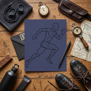 Tarjeta Atleta de Línea Continua Corriendo