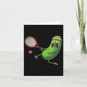 Tarjeta Atleta de pickle tenis corriendo con raqueta y pel