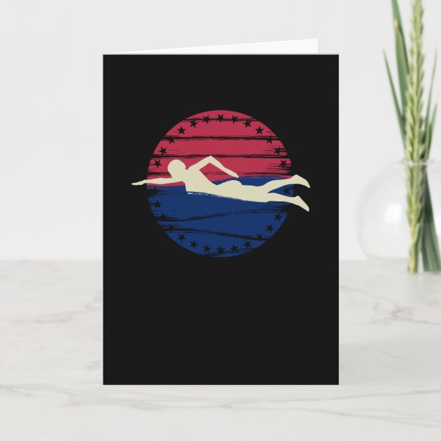 Tarjeta Atleta deportivo de natación de Estados Unidos (Anverso)