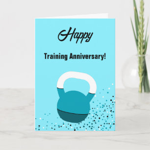 Tarjeta Atleta Kettlebell Feliz Entrenamiento Aniversario