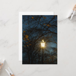 Tarjeta Atmospheric Lantern in Autumn Park