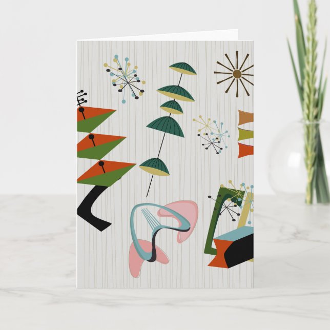 Tarjeta Atómico retro de la Eames-Era inspirado (Anverso)