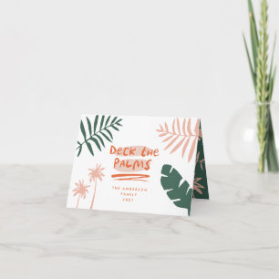 Tarjeta atracar a los navidades de palmeras tropicales mod