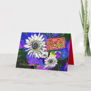 Tarjeta Atracción Divertida de Flores Coloridas