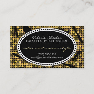 Tarjeta atractiva de oro de la cita del pelo y de