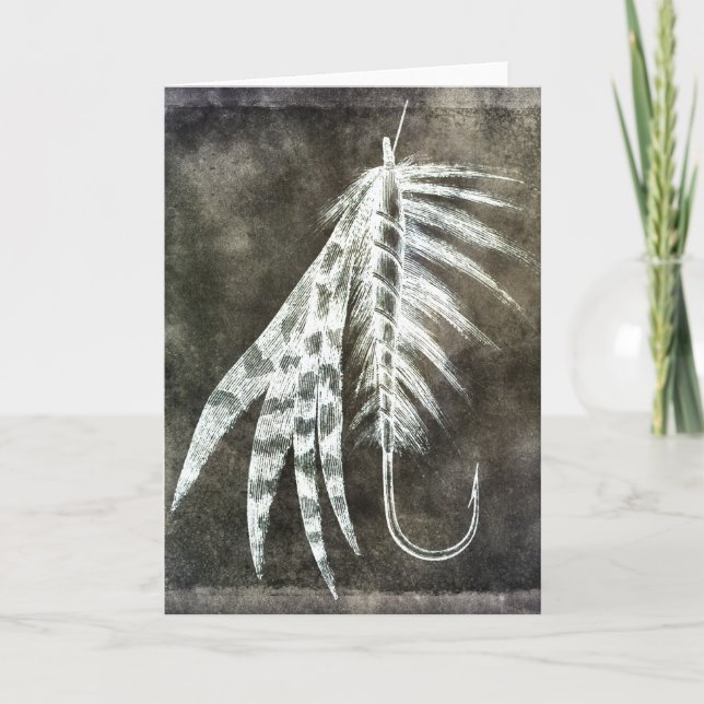 Tarjeta Atractivo de pesca - Pescado de pesca de mosca (Anverso)