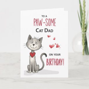 Tarjeta Atractivo del cumpleaños gracioso de Cat Dad