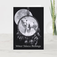Atrapasueños de lobo blanco y búho del solsticio d