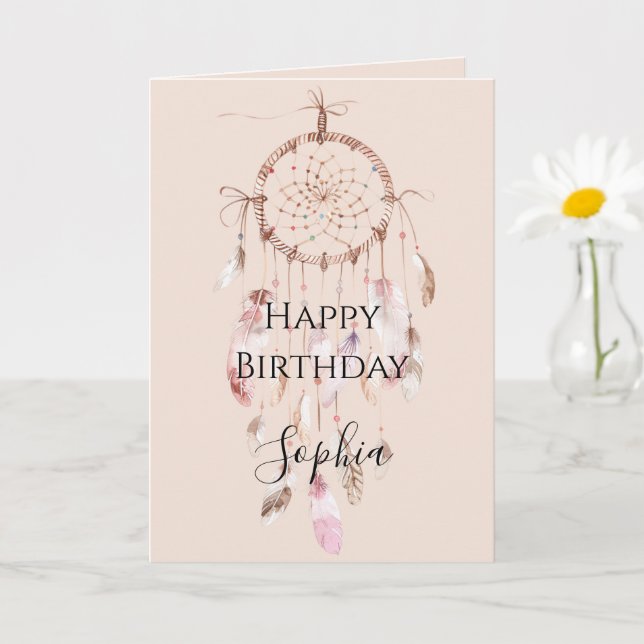 Tarjeta Atrapasueños Rosa Rubor (Planta pequeña)