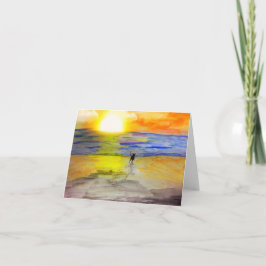 Tarjeta Atrás Al Atardecer