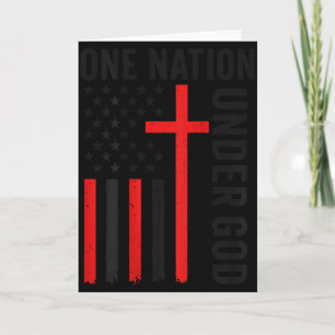 Tarjeta Atrás Una Nación Bajo Dios Bandera Americana Crist