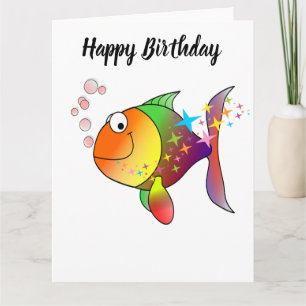 Tarjeta Atún del océano de arcoiris multicolor