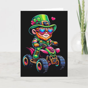 Tarjeta Atv 4 Wheeler Duende Niños Hombres Mujeres St Patr