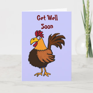 Tarjeta AU - Funny Rooster Get Well Card