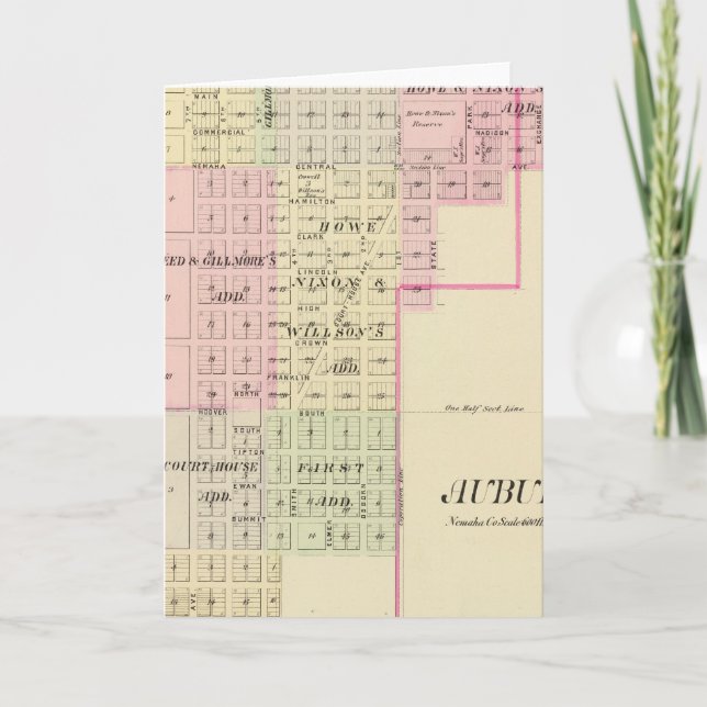 Tarjeta Auburn, Nebraska (Anverso)