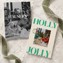 Tarjeta audaz de Navidad con foto familiar linda