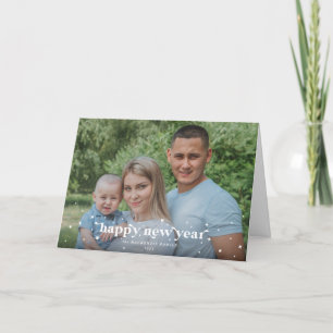 Tarjeta Audaz foto de Año Nuevo Feliz Retro Moderno