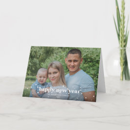 Tarjeta Audaz foto de Año Nuevo Feliz Retro Moderno