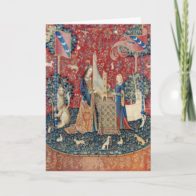 Tarjeta Audiencia de la Dama y el Unicornio (Anverso)