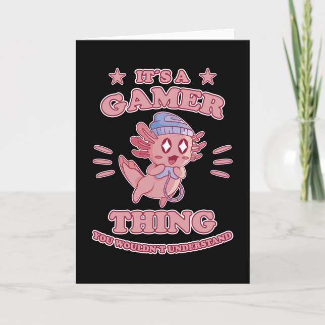 Tarjeta Audífonos divertidos para juegos con regalo de ajo (Anverso)