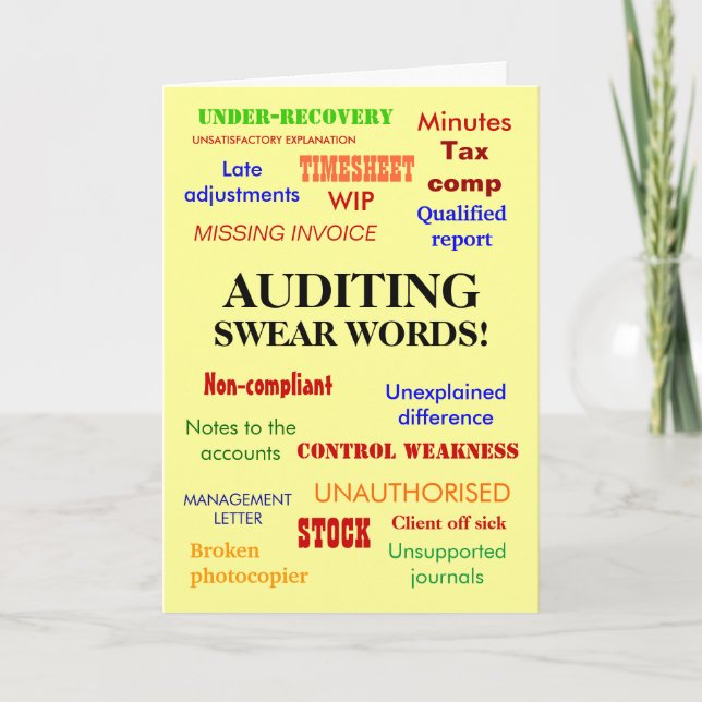 Tarjeta Auditando las palabras suegras Chiste despiadado A (Anverso)