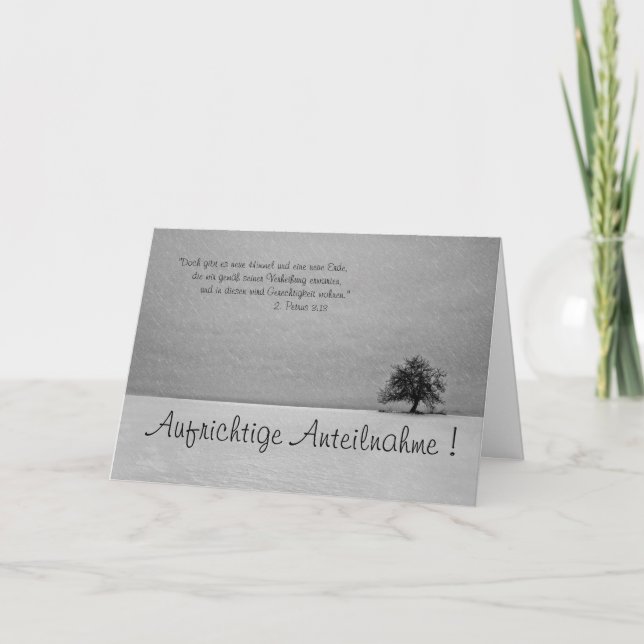 Tarjeta Aufrichtige Anteilnahme - mit Spruch aus der Bibel (Anverso)