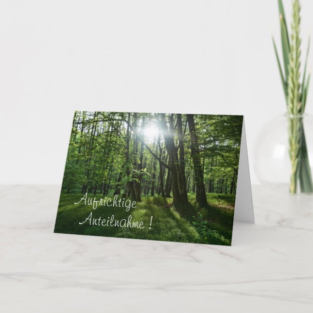 Tarjeta Aufrichtige Anteilnahme  mit Wald (Anverso)