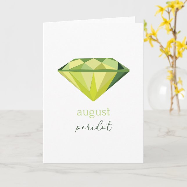 Tarjeta August Birthstone Peridot (flor amarilla)