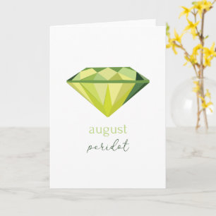 Tarjeta August Birthstone Peridot