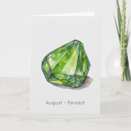 Tarjeta August Birthstone Peridot Happy Birday Card
