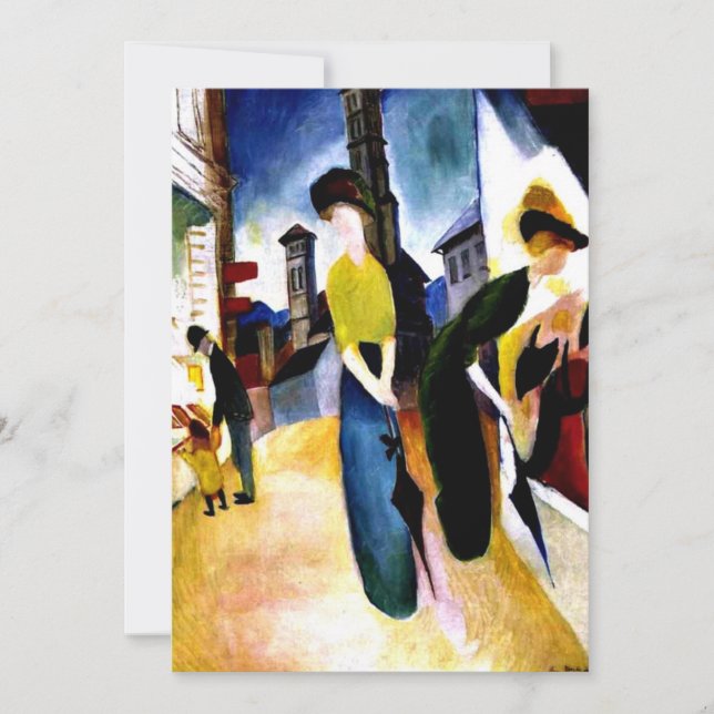Tarjeta August Macke - Dos mujeres frente a una tienda de  (Anverso)