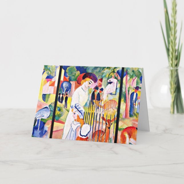 Tarjeta August Macke - Gran Zoológico, pintura famosa, (Anverso)