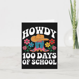 Tarjeta Aúl 100 Días De Escuela Western Groovy Cowboy Boo