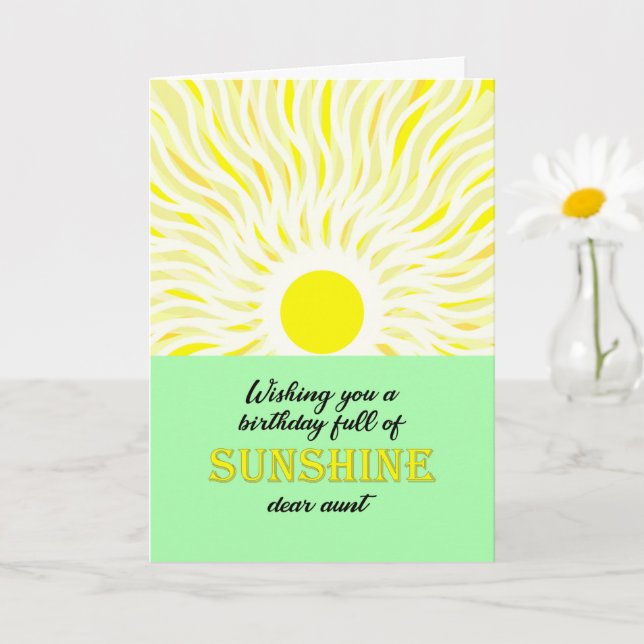 Tarjeta Aunt Birday Bright Sunshine (Planta pequeña)