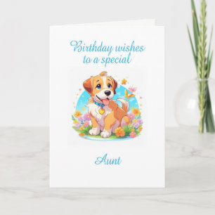 Tarjeta Aunt Birday Puppy Dog
