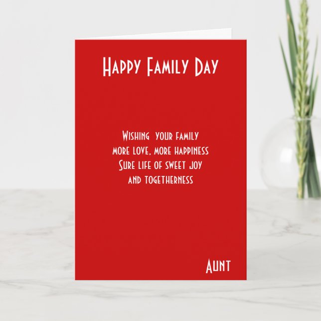 Tarjeta AUNT de día familiar (Anverso)
