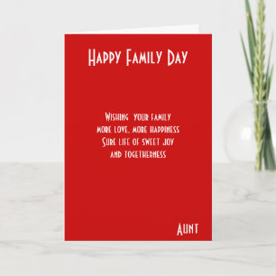 Tarjeta AUNT de día familiar