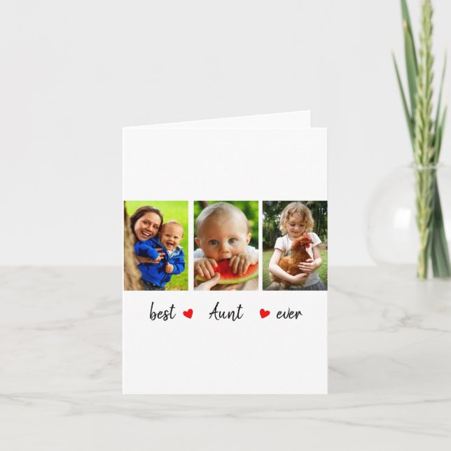 Tarjeta Aunt Ever 3 Photo  (Anverso)