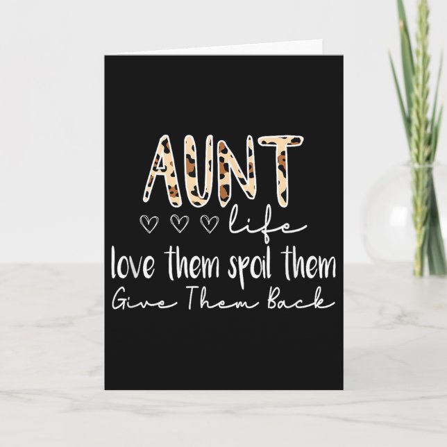 Tarjeta Aunt Life Love Them Sil Them Give Them Back Aunt Q (Anverso)