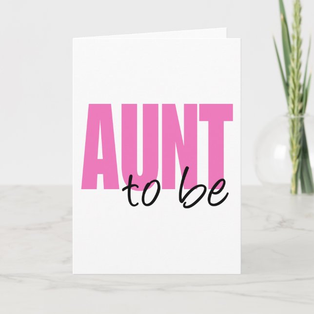 Tarjeta Aunt To Be (Pink Block Font) (Anverso)