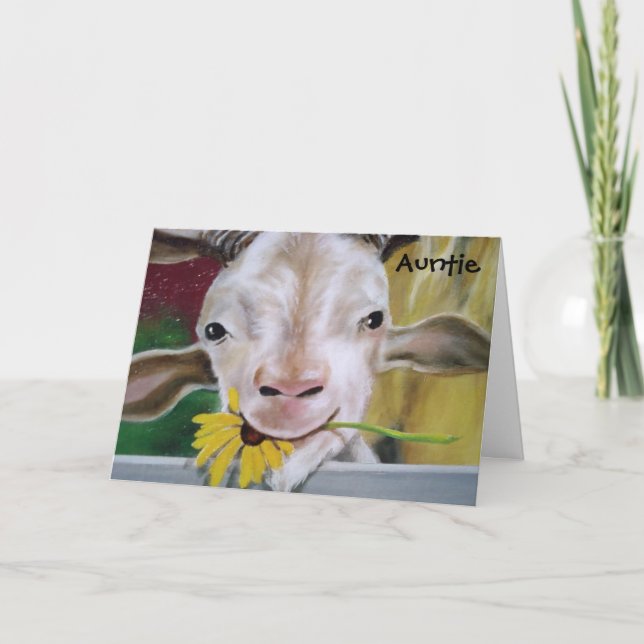 TARJETA "AUNTIE" FELIZ CUMPLEAÑOS - TÚ ERES MUY DIVERTIDO (Anverso)