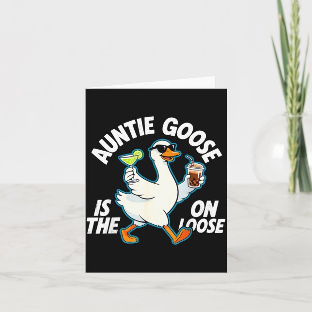 Tarjeta Auntie Goose On The Loose Funny Drinking Gift  (Anverso)