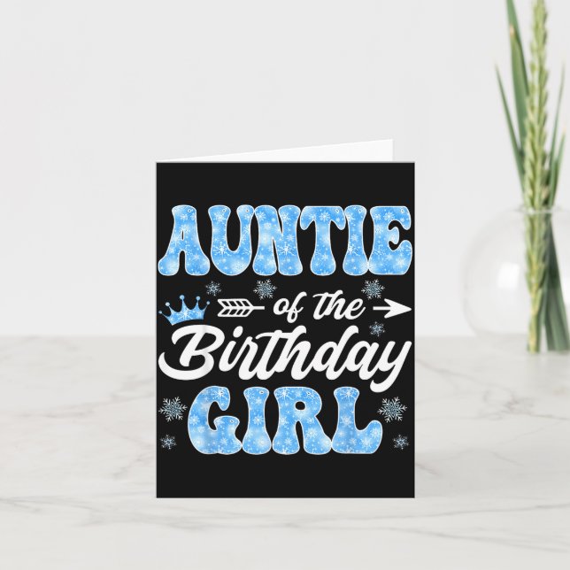 Tarjeta Auntie Of The Birthday Girl Snowflakes Winter Chri (Anverso)