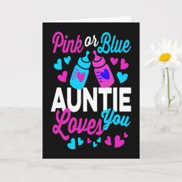 Tarjeta AUNTIE rosa o azul te ama | Responsable del género