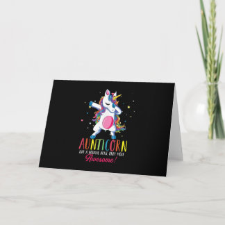 Tarjeta auntiecorn como una tía, sólo asombrosa unico
