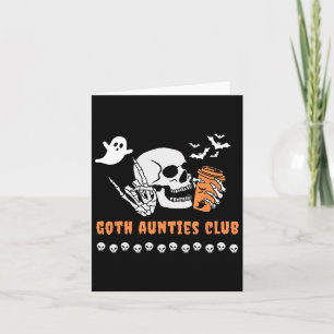 Tarjeta Aunties Club Tía Halloween Spooky Skeleton gótico