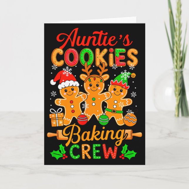 Tarjeta Auntie's Xmas Cookie Baking Crew Funny Baker Ginge (Anverso)